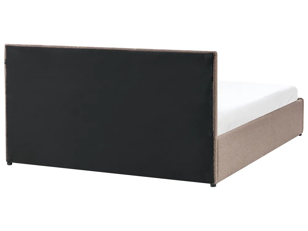 Ottoman Bed MASSOGNES Boucle Taupe 160 x 200 cm_1030469