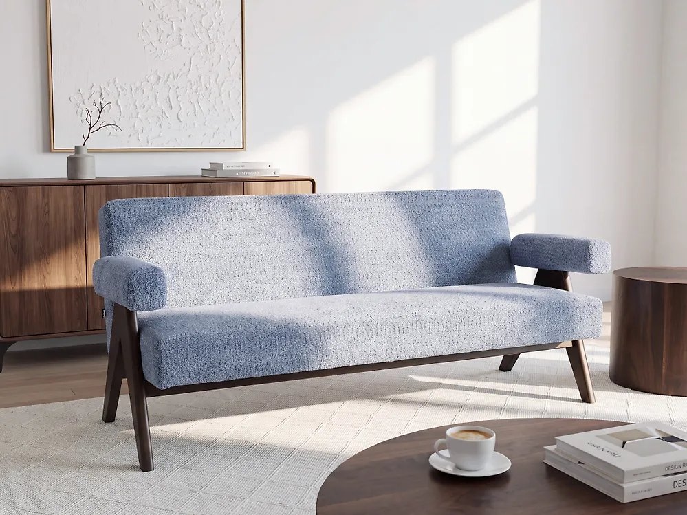 Living Room Set TAMRE Chenille Light Blue/ Dark Brown_1185305