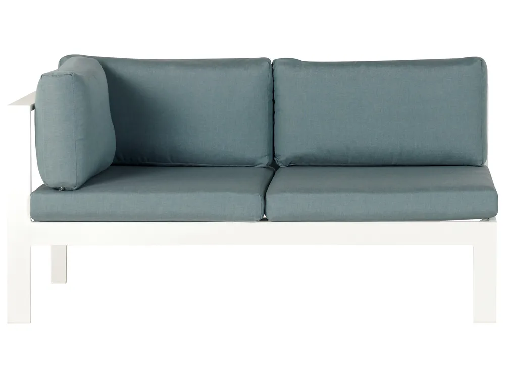 Garden Corner Sofa with Table 5 Seater MESSINA Metal Green Left Hand_867241