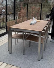 Garden Dining Set 6 Seater VIAREGGIO Certified Teak Wood Brown_994220