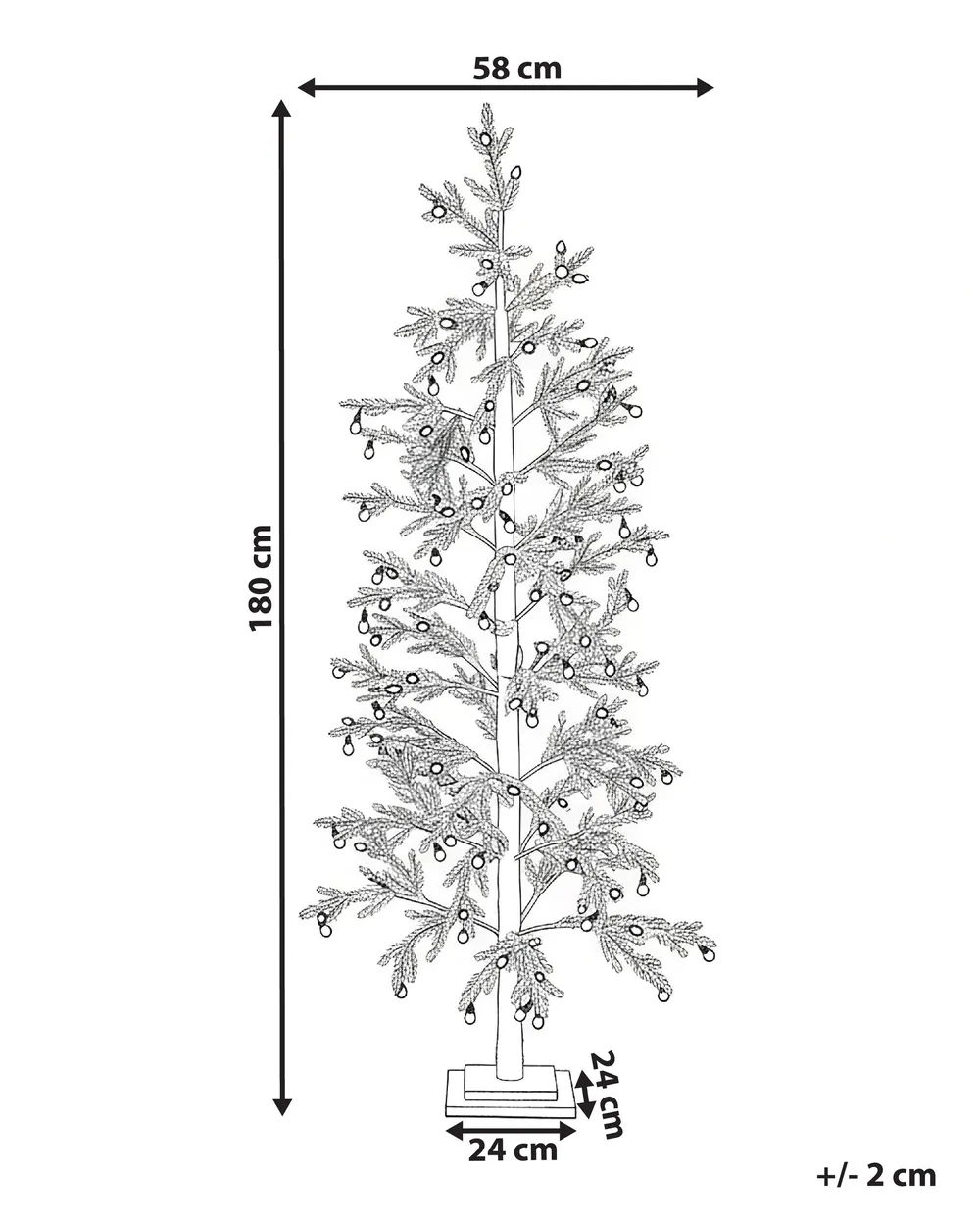 Ulkokoriste LED-valo TORSA 180 cm Puu Vihreä_1015413