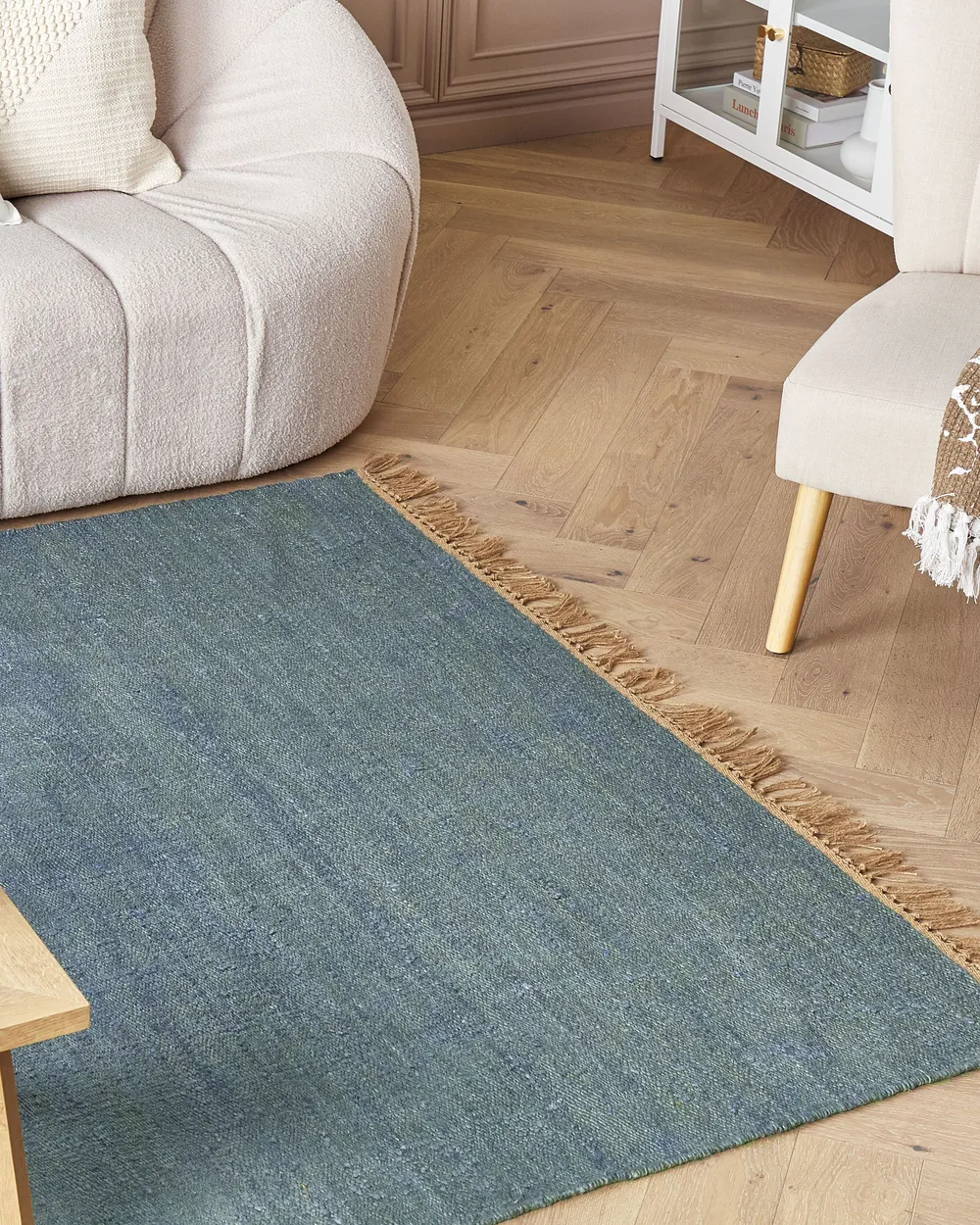 Rug LUNIA Turquoise 160 x 230 cm Jute