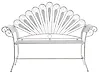 Hagebenk PAVIA 146 cm Metall Off white