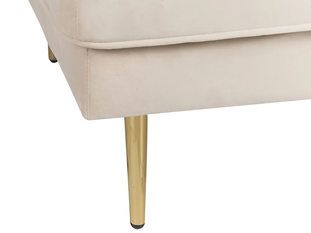 Right-Hand Chaise Longue MIRAMAS Velvet Beige_848696