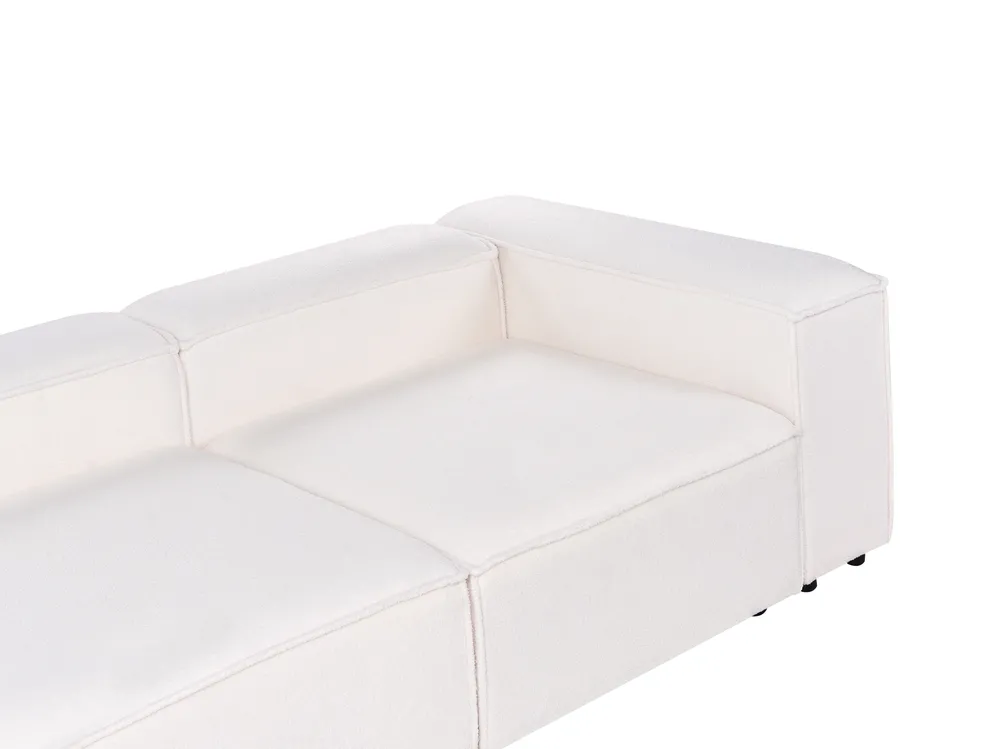 Modulär hörnsoffa 2-sits ARDAL med fotpall Bouclé Off-White Vänstervänd_1011490