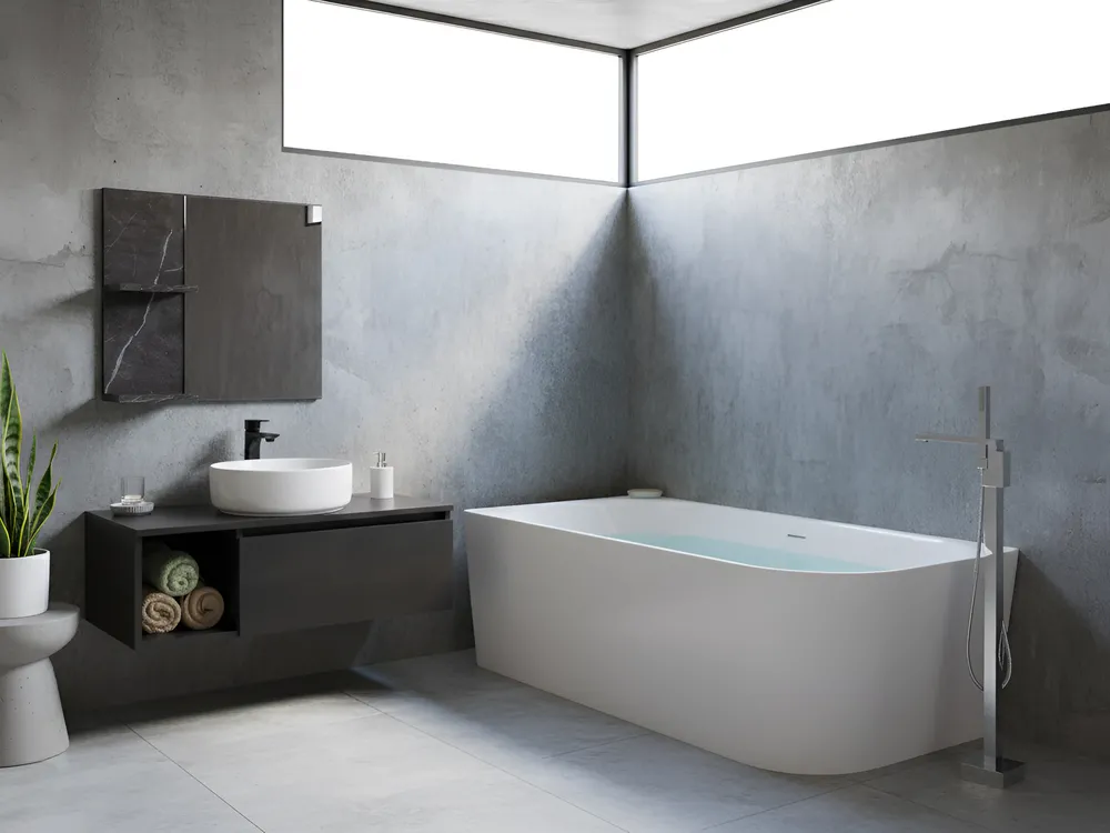 Corner Bath RENACA 1700 x 790 mm White Right Hand