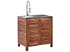 Outdoor Kitchen Cabinet with Sink BRUCOLI Brown/ Silver Acacia Wood