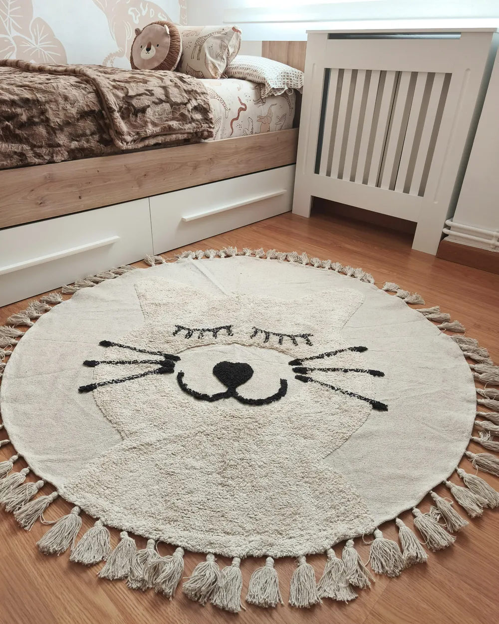 Barnmatta ETSERI Beige ø 120 cm Bomull_982599