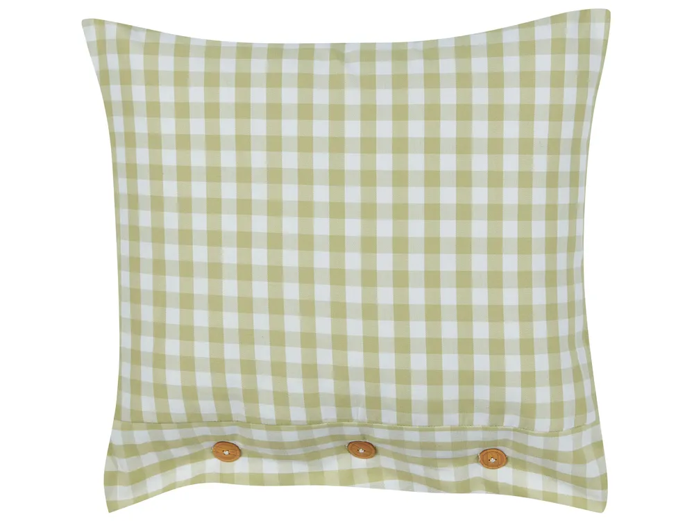 Throw Cushion TALYA 45 x 45 cm Olive Green Checked