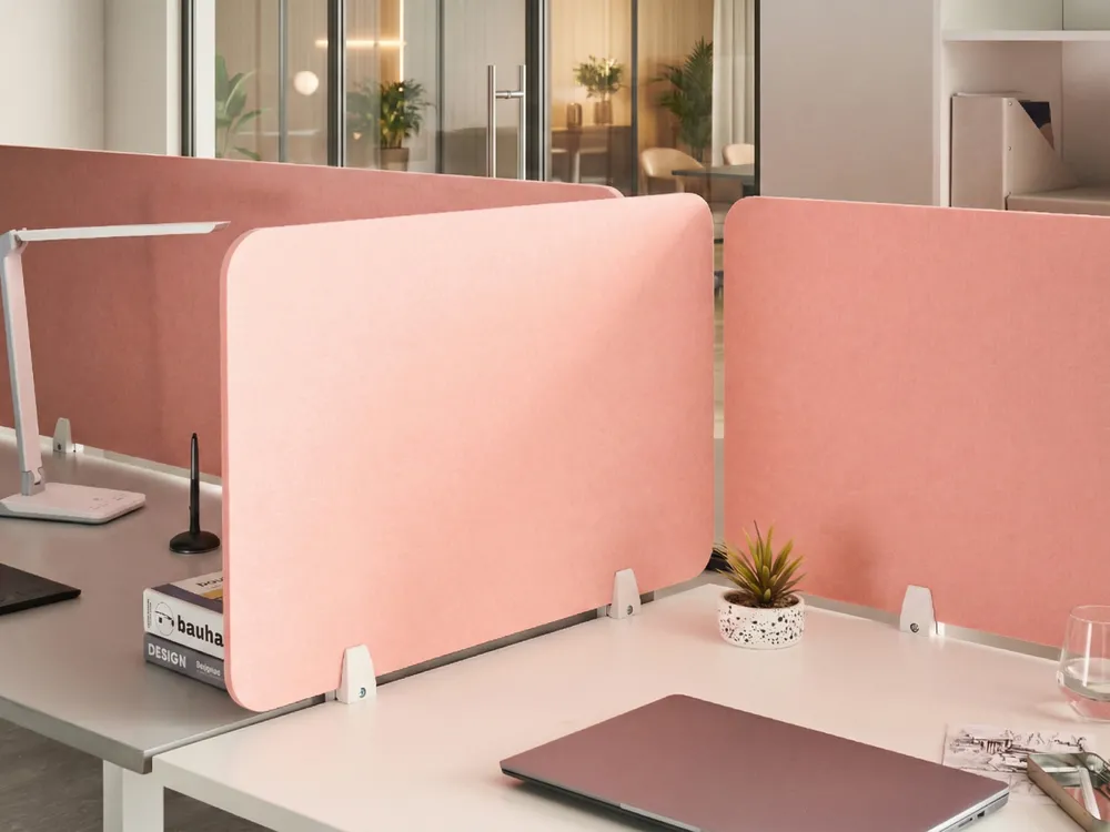 Desk Screen SPLIT 80 x 50 cm Peach Pink