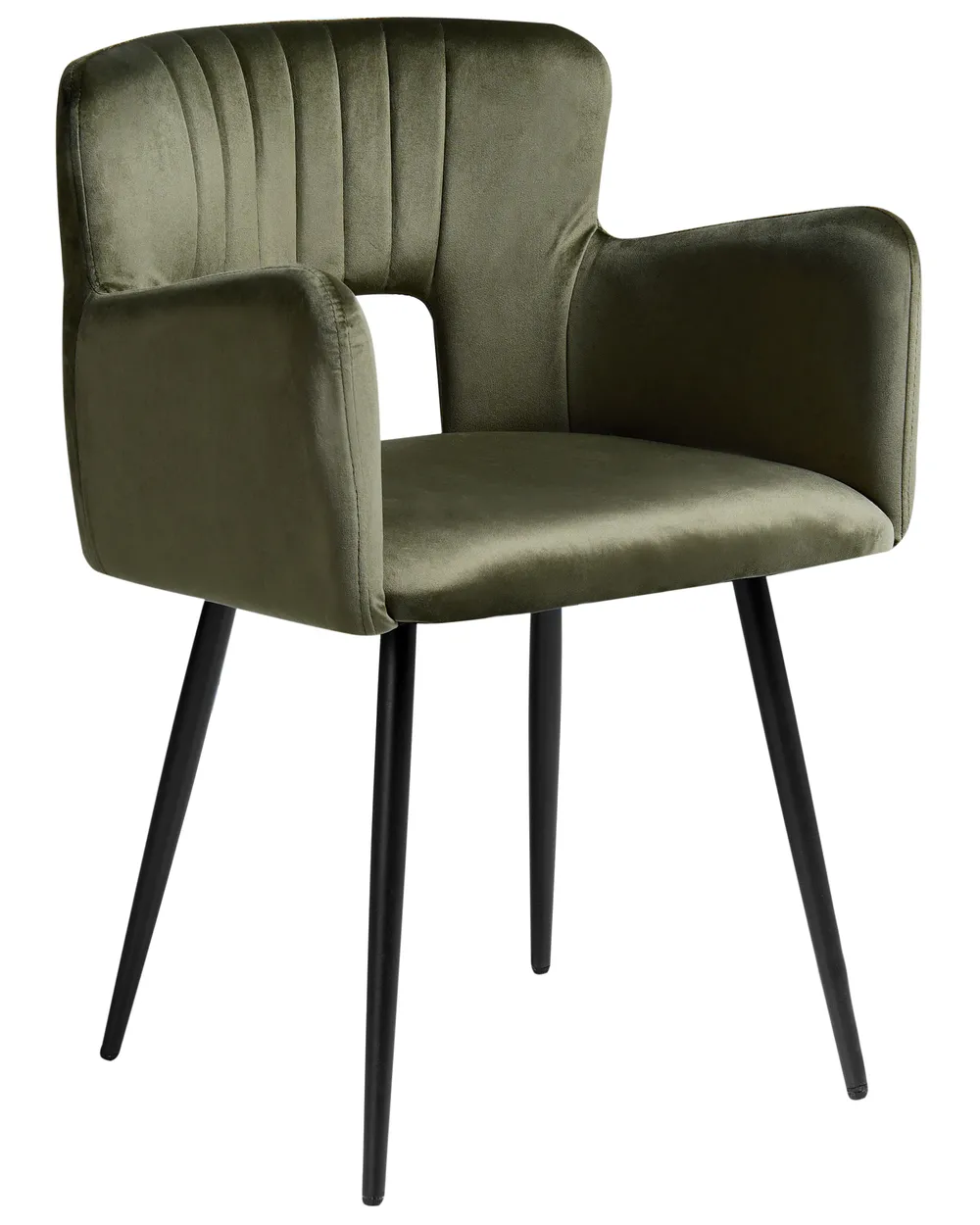 Set of 2 Dining Chairs SANILAC Velvet Olive Green_1054297