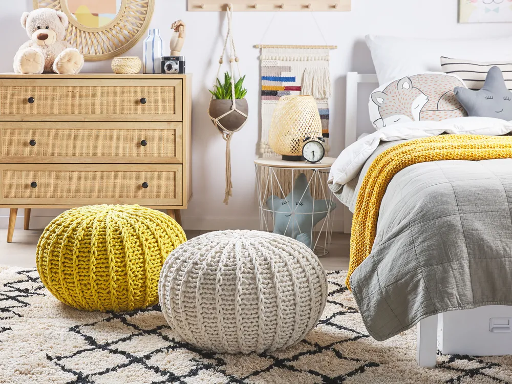 Pouffe CONRAD Cotton Beige