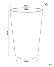 Set of 2 Plant Pots MEUM 35 cm White_1133030