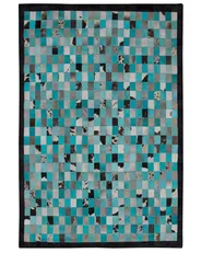 Matta NIKFER Turkos 160 x 230 cm Läder_758313