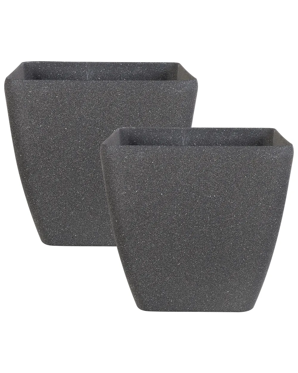 Set of 2 Plant Pots ZELI 49 cm Dark Grey