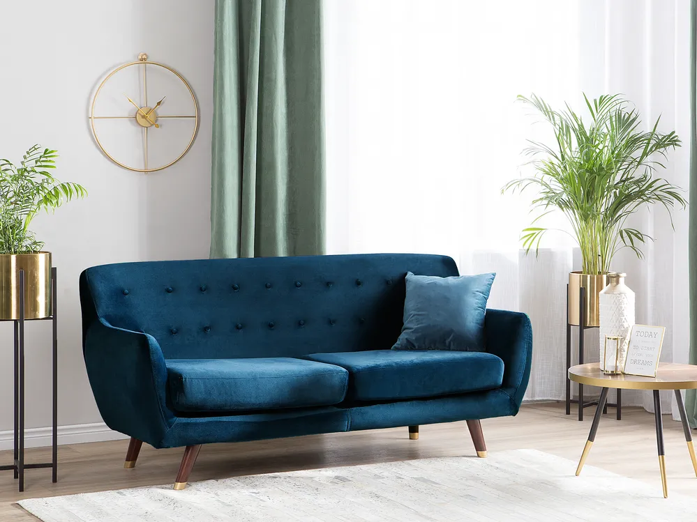 Sofa 3 Seater BODO Velvet Navy Blue