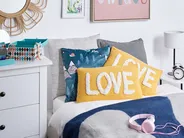 Set of 2 Decorative Cushions LOVE Cotton 30 x 50 cm Yellow_913217