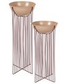 Set of 2 Elevated Plant Pots FICARIA 22 cm Metal Pink