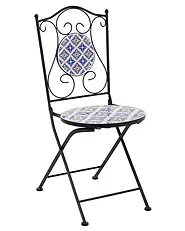 Set of 2 Garden Chairs SIPONTO Folding Metal White/ Blue_1155767
