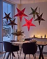 Seinäkoristesetti 2 kpl LED-valo MOTTI 45 cm Tähti Punainen