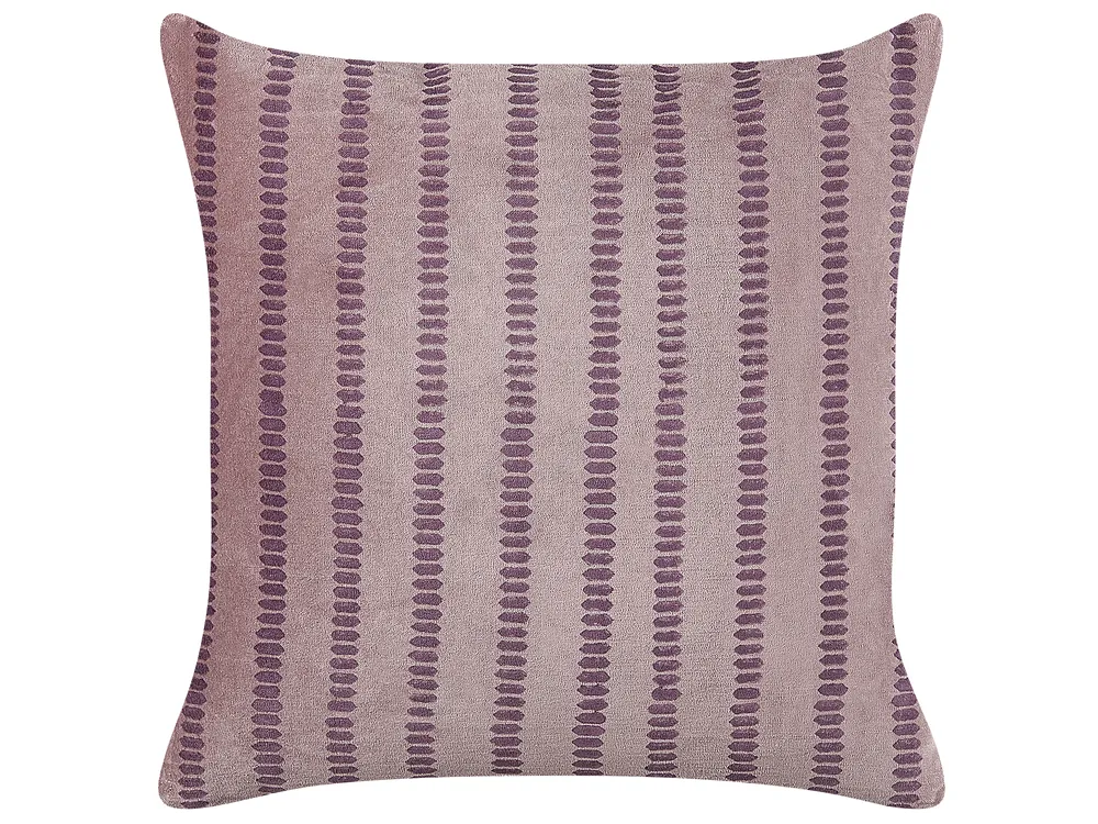 Set of 2 Decorative Cushions AGAPANTHUS 45 x 45 cm Velvet Pink Striped_838373