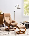 Massagestol FORCE med fotpall Konstläder Sandbeige