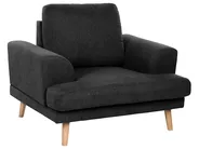 Living Room Set 4 Seater KILDAL Fabric Black_1058732