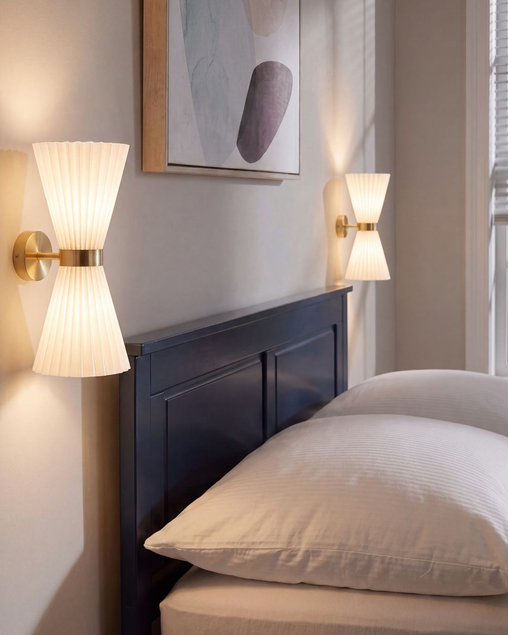 Set of 2 Wall Lamps TELANG Cotton White