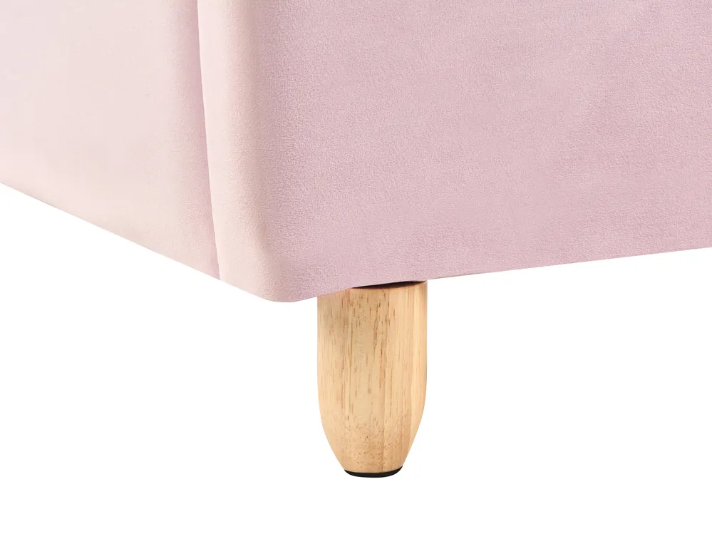 Barnsäng Snäckskal Sammet NEULISE 90 x 200 cm Rosa_984400