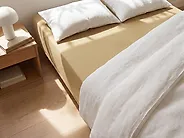 Fitted Sheet JANBU 140 x 200 cm Cotton Olive Green_1180234