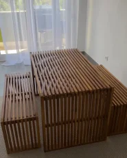Trädgårdsbänk BELLANO 105 cm Akaciaträ Brun_994730