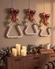 Set med 3 juldekorationer LED KYVESI 20/25/30 cm Julgran Vit_1027957