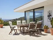 Garden Dining Set 6 Seater AMANTEA PREMIUM Acacia Wood Off-White_1066326
