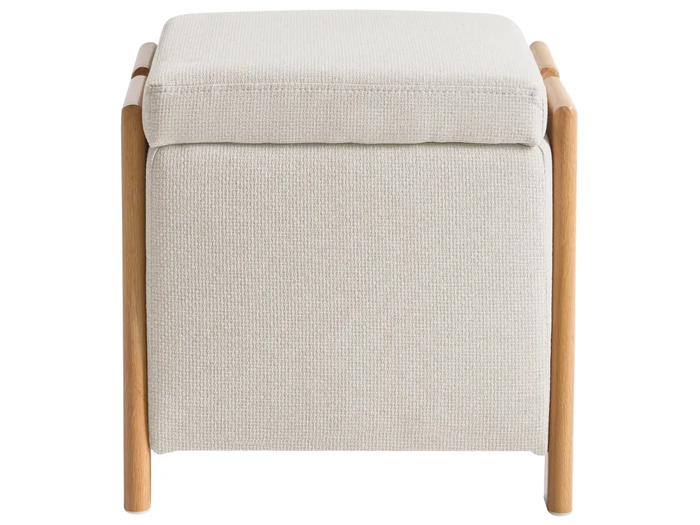 Storage Pouffe EDLAND Fabric 45 cm Light Beige_1040695