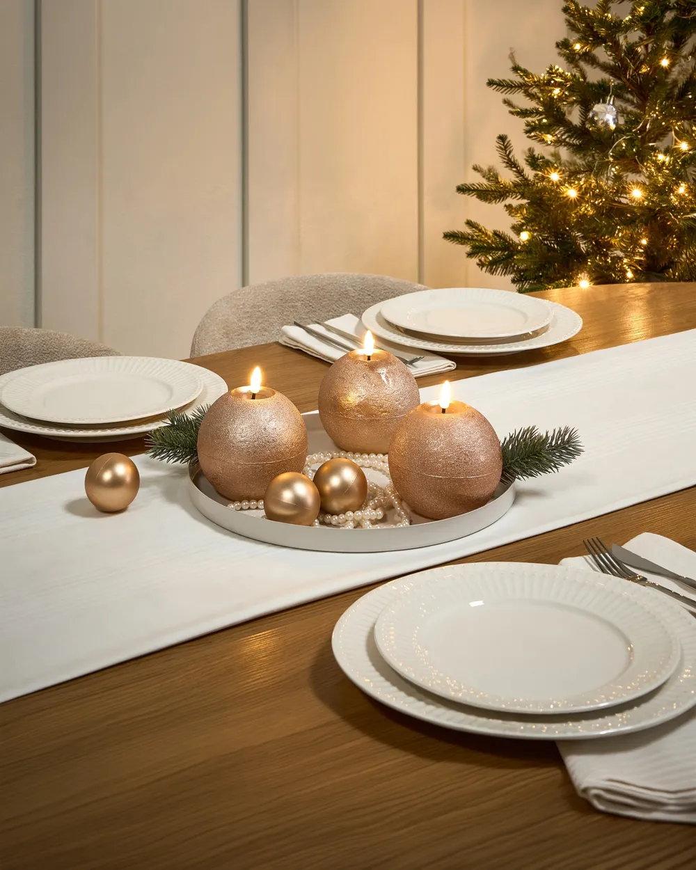 Set med 3 LED-ljus AMBROSIA 11 cm Guld_1093495