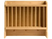 Wall-Mounted Dish Rack MADELEINE Bamboo Light Brown_1074306