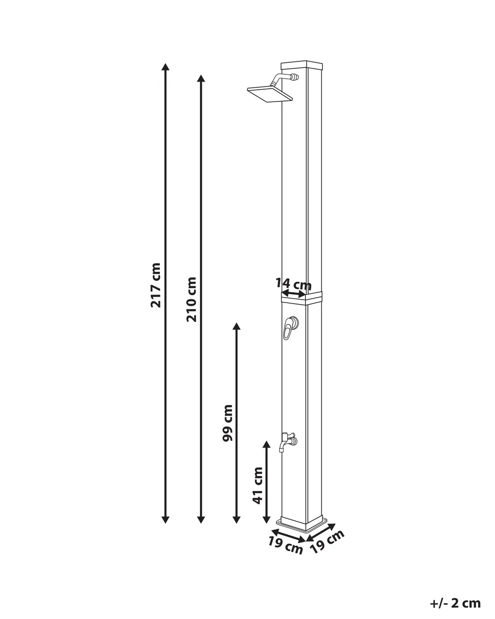 Freestanding Outdoor Solar Shower YARACUY Black_974071