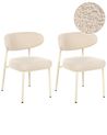 Set med 2 matstolar UNITY Bouclé Ljusbeige