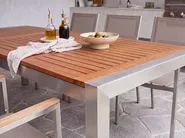 Garden Dining Set 6 Seater GROSSETO Eucalyptus Wood Brown/ Beige_1106733