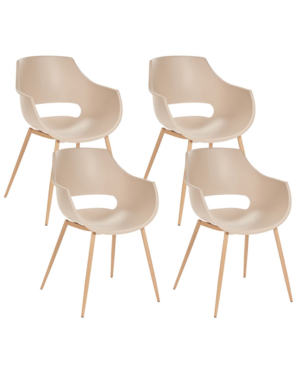 Sett med 4 spisestoler MILLERS Beige