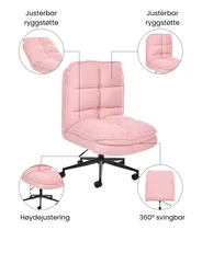Kontorstol ADDISON Bouclé Rosa_1077868