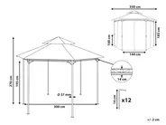 Gazebo PORTEL 350 cm 350 cm Metal Beige_778971