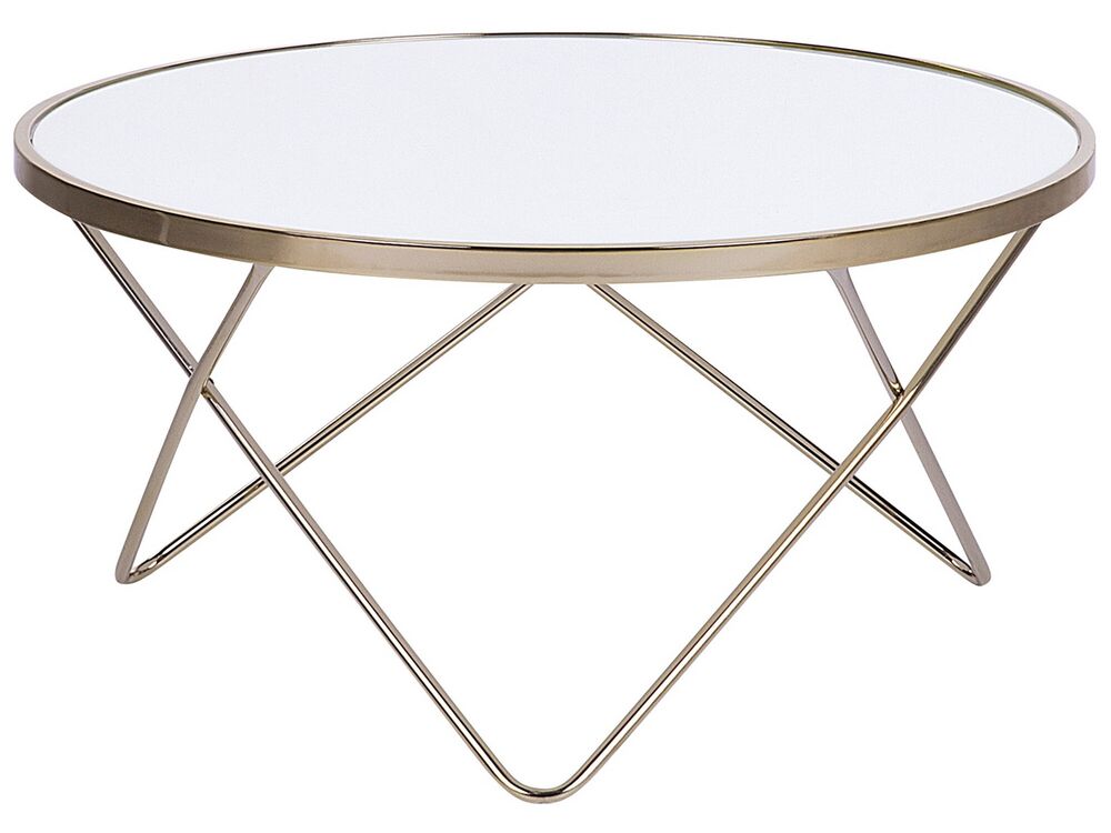 Soffbord MERIDIAN Härdat glas Vit/ Guld