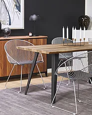 Set of 2 Dining Chairs AURORA Metal Silver_702512