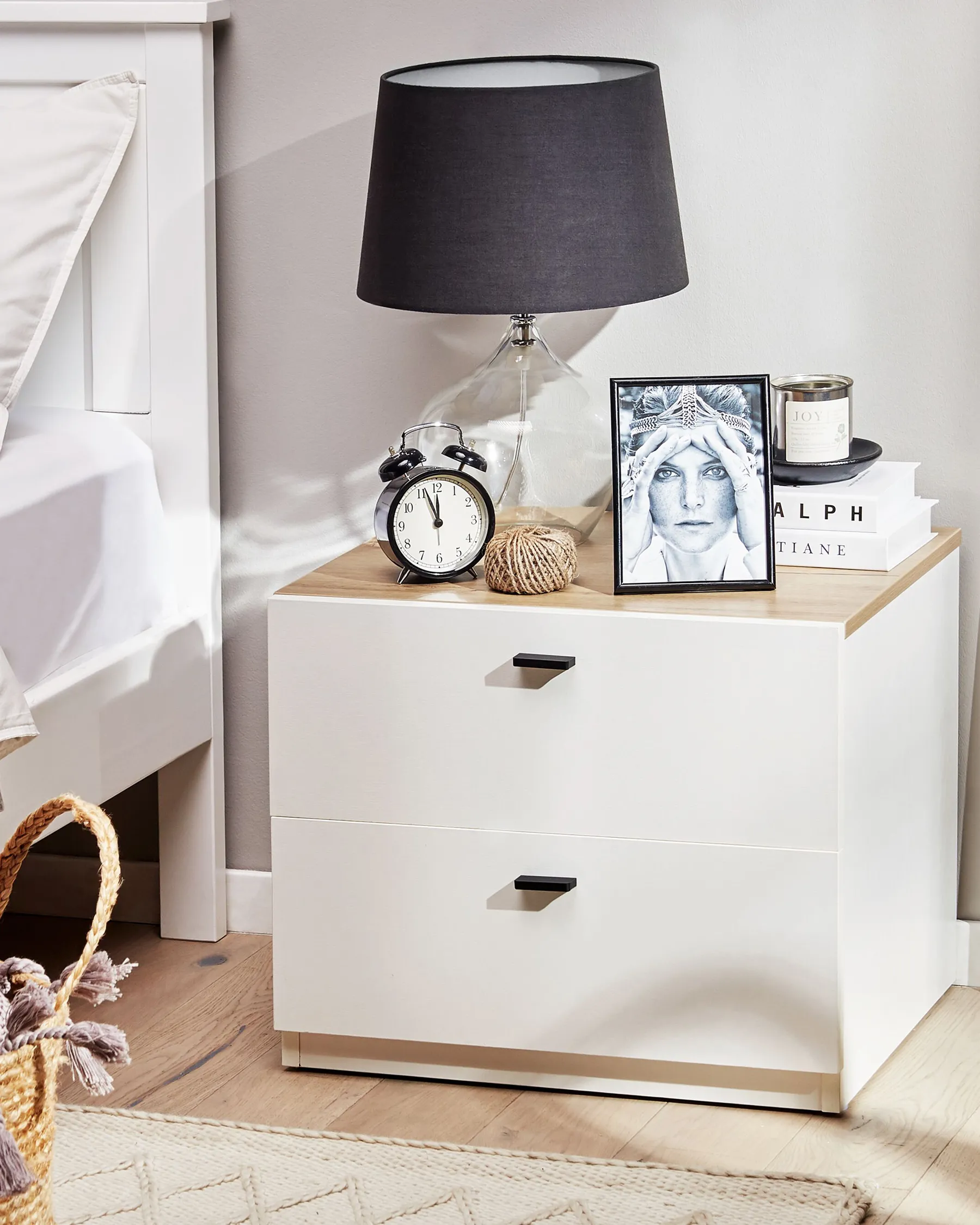 2 Drawer Bedside Table EDISON White_798075