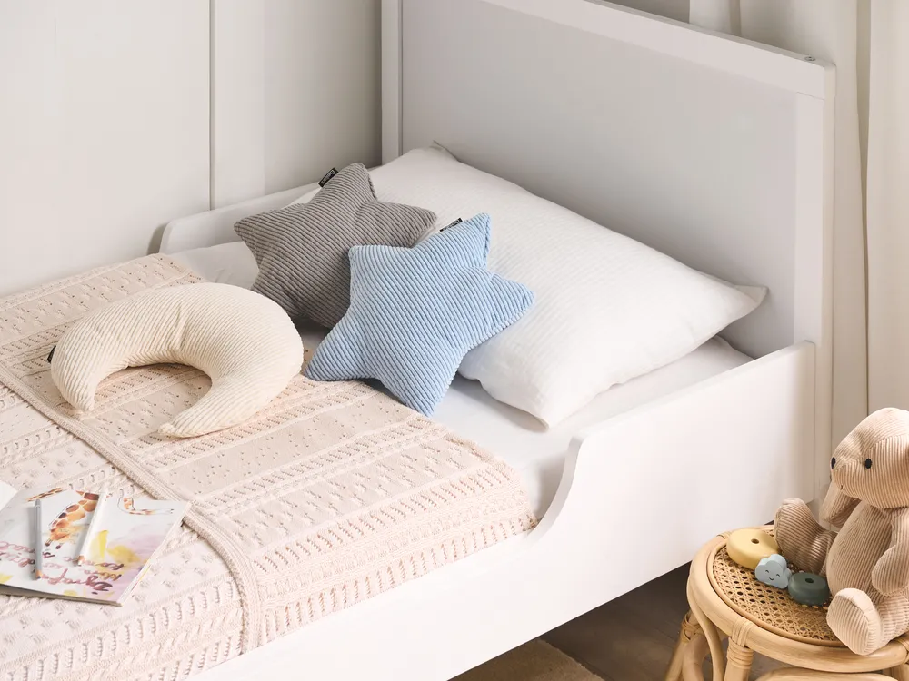Set of 3 Decorative Cushions LUNA Corduroy 35 x 30 cm 35 x 35 cm Multicolour Solid