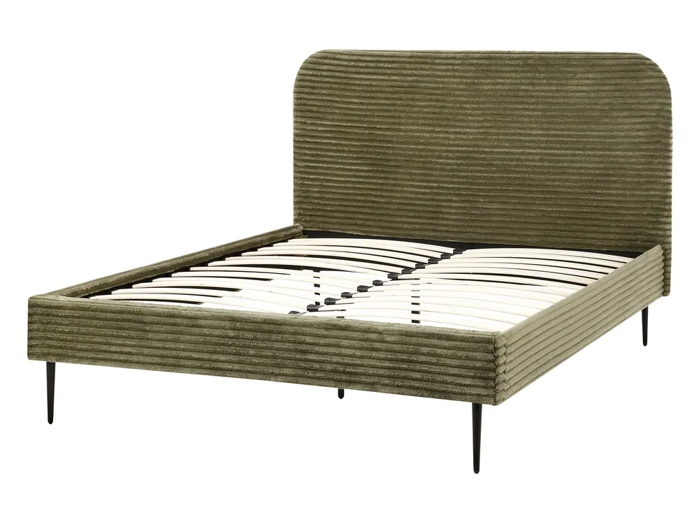 Bed Corduroy FLAYAT 140 x 200 cm (EU Double) Green_967912