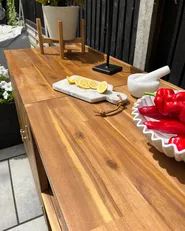 Outdoor Kitchen Island VENOSA Brown Acacia Wood_1001582