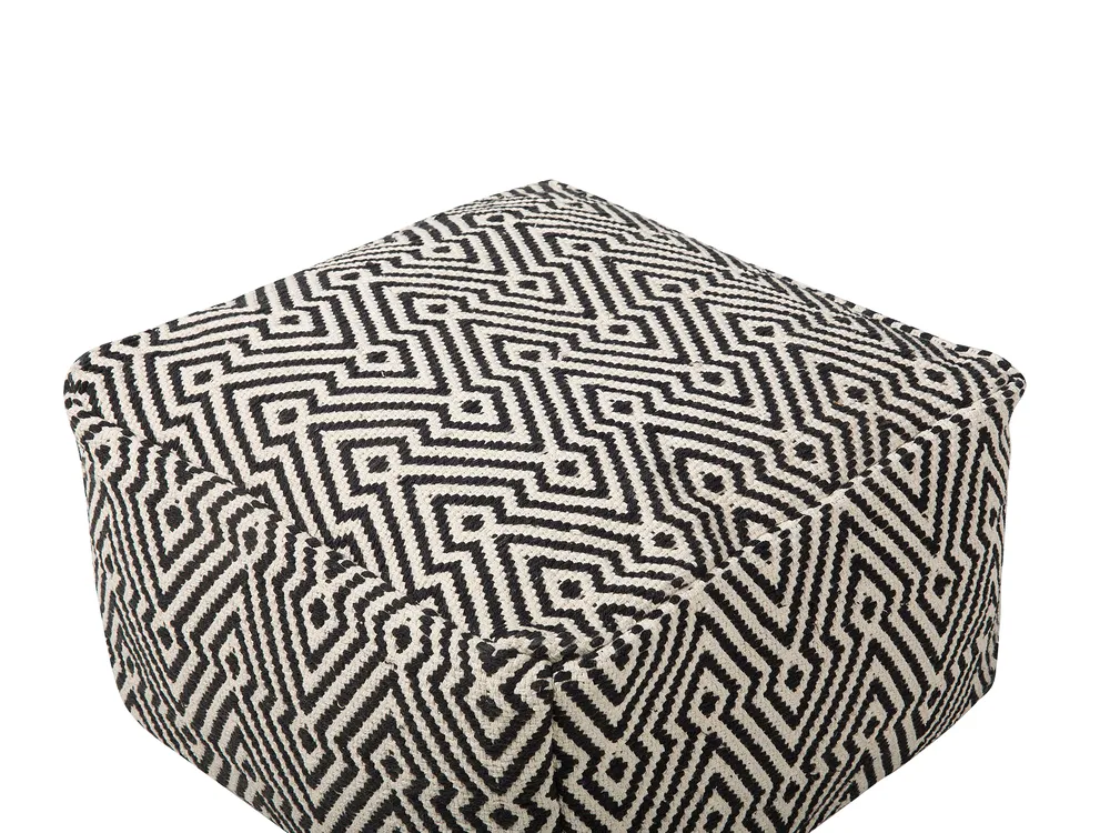Sittpuff LONGMONT Bomull Svart/ Vit_713441
