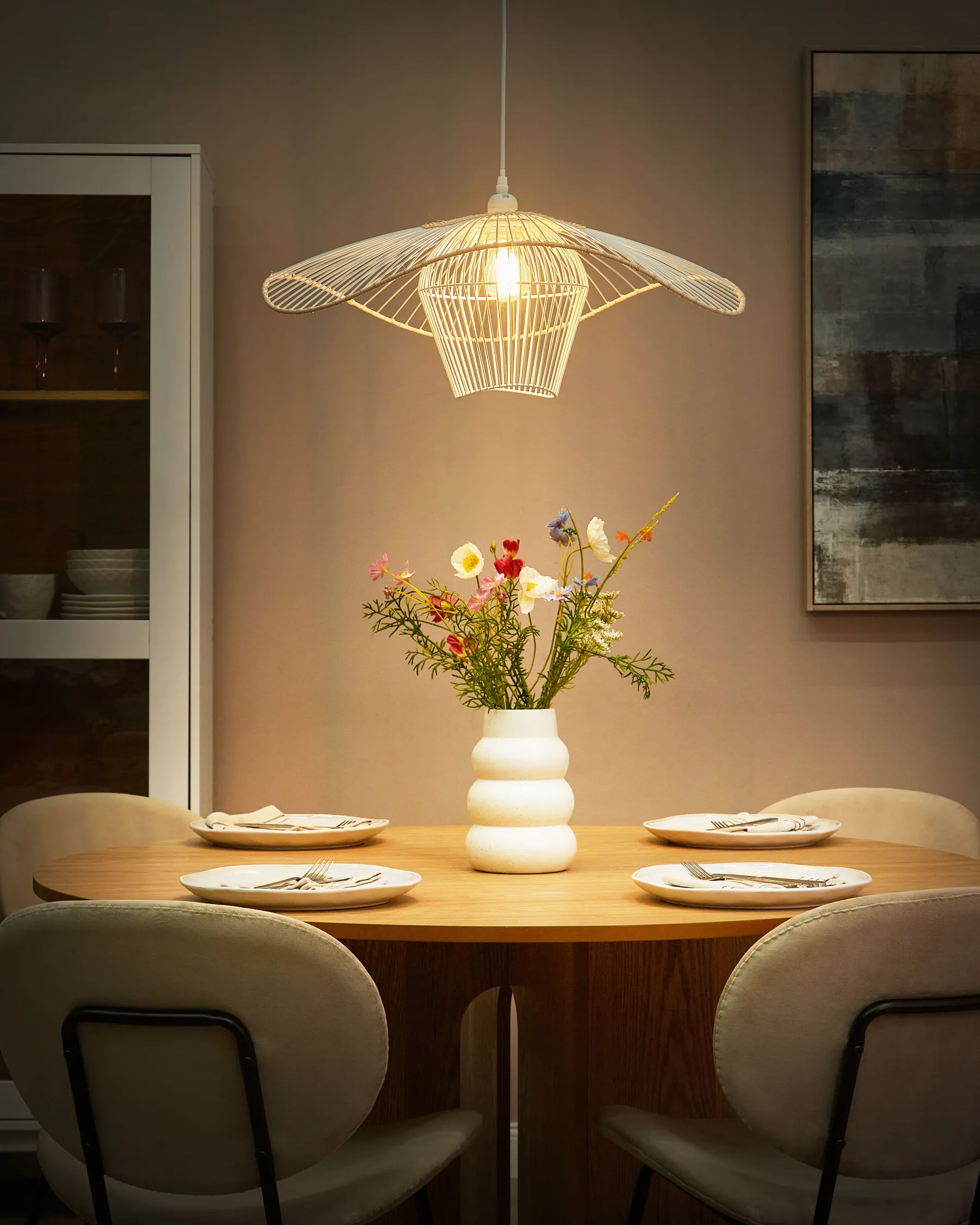 Pendant Lamp LUNGA Metal White_915604
